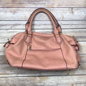Ora Delphine Pink Leather Satchel